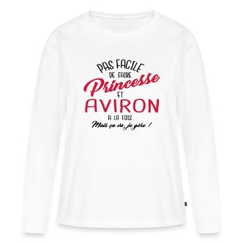 Princesse et aviron - T-shirt manches longues Premium bio Femme - blanc - Devant - Julia (174cm)