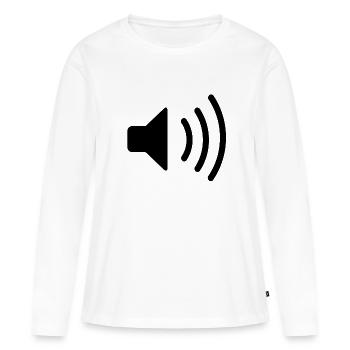 Icône de haut-parleur - T-shirt manches longues Premium bio Femme - blanc - Devant - Julia (174cm)