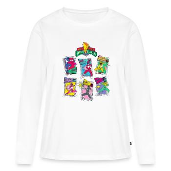 Power Rangers Retro Style Tous Rangers - T-shirt manches longues Premium bio Femme - blanc - Devant - Julia (174cm)