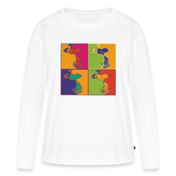 Peanuts Design Pop-Art Snoopy - T-shirt manches longues Premium bio Femme - blanc - Devant - Julia (174cm)
