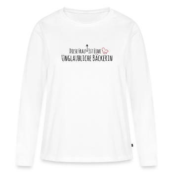Unglaubliche Bäckerin - Frauen Premium Bio Langarmshirt - Weiß - Vorne - Julia (174cm)