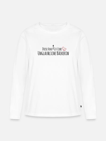 Unglaubliche Bäckerin - Frauen Premium Bio Langarmshirt - Weiß