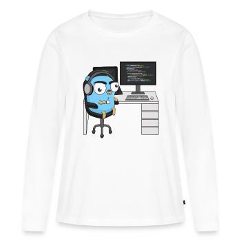 Gopher Coding - Women's Premium Organic Long Sleeve Shirt - white - Front - Julia (174cm)