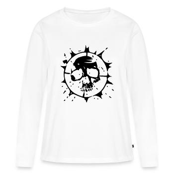 TARGET DOEL SKULL - Frauen Premium Bio Langarmshirt - Weiß - Vorne - Julia (174cm)