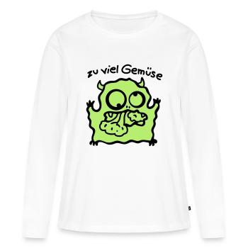 trop de légumes - T-shirt manches longues Premium bio Femme - blanc - Devant - Julia (174cm)