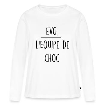 evg l'équipe de choc - T-shirt manches longues Premium bio Femme - blanc - Devant - Julia (174cm)