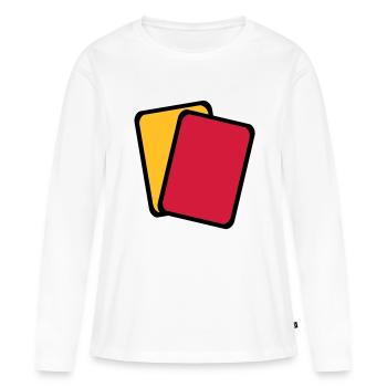 Red yellow card - Women's Premium Organic Long Sleeve Shirt - white - Front - Julia (174cm)