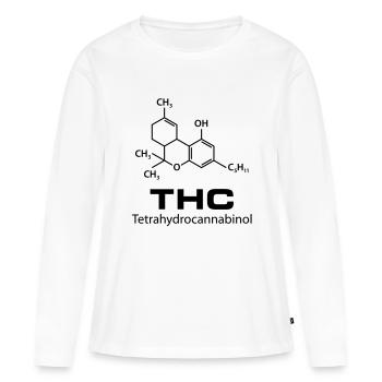 THC Cannabis Gras Legalize it Marihuana Haschisch - Frauen Premium Bio Langarmshirt - Weiß - Vorne - Julia (174cm)