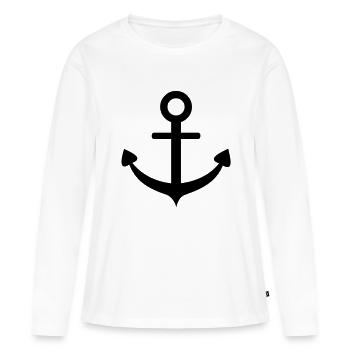 Anker - Frauen Premium Bio Langarmshirt - Weiß - Vorne - Julia (174cm)
