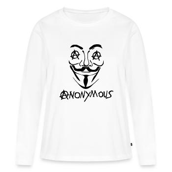 logo anarchy anonymous2 masque mask - T-shirt manches longues Premium bio Femme - blanc - Devant - Julia (174cm)