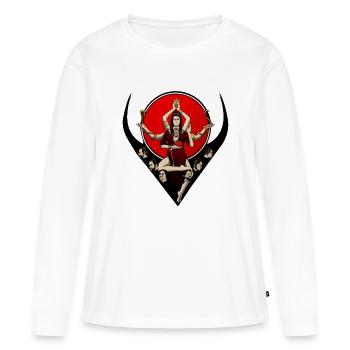 Kali - T-shirt manches longues Premium bio Femme - blanc - Devant - Julia (174cm)