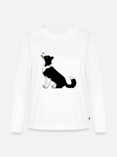 Obedience Hölzchen 4 - Frauen Premium Bio Langarmshirt - Weiß