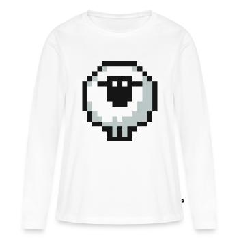 Pixel Sheep - Frauen Premium Bio Langarmshirt - Weiß - Vorne - Julia (174cm)