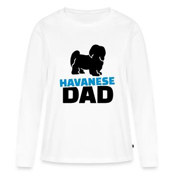 Havanese Dad - T-shirt manches longues Premium bio Femme - blanc - Devant - Julia (174cm)