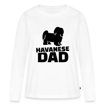 Havanese Dad - T-shirt manches longues Premium bio Femme - blanc - Devant - Julia (174cm)