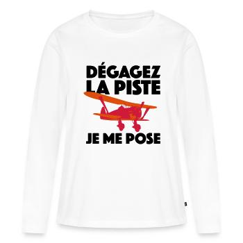 JE ME POSE - T-shirt manches longues Premium bio Femme - blanc - Devant - Julia (174cm)