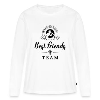 best friends team drink - Frauen Premium Bio Langarmshirt - Weiß - Vorne - Julia (174cm)