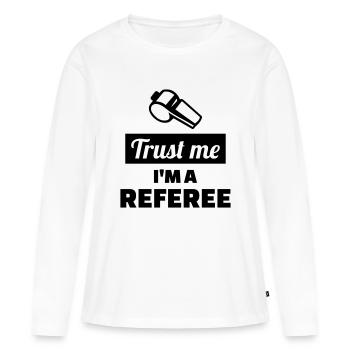 Arbitre - T-shirt manches longues Premium bio Femme - blanc - Devant - Julia (174cm)