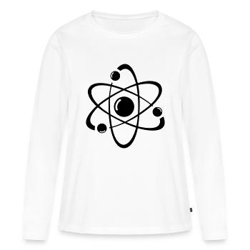 atom - Frauen Premium Bio Langarmshirt - Weiß - Vorne - Julia (174cm)