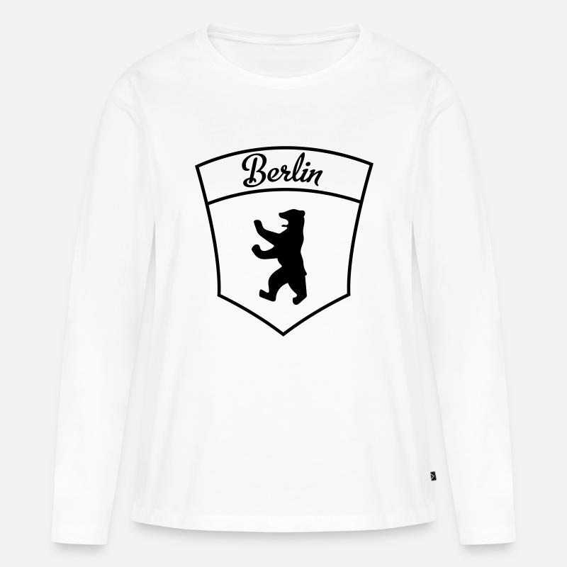Berlin - Frauen Premium Bio Langarmshirt - Weiß