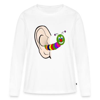 Mélodie accrocheuse - T-shirt manches longues Premium bio Femme - blanc - Devant - Julia (174cm)