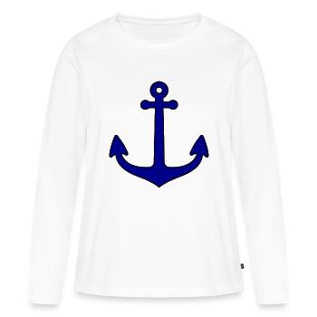 Anker - Frauen Premium Bio Langarmshirt - Weiß - Vorne - Julia (174cm)