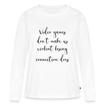 dictons mode de jeu héroïne féminine bday soccer - T-shirt manches longues Premium bio Femme - blanc - Devant - Julia (174cm)