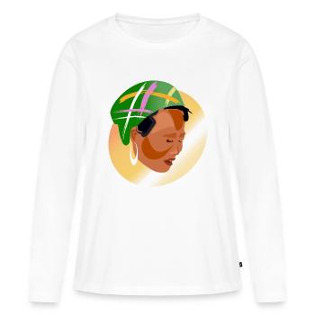 Femme asiatique - T-shirt manches longues Premium bio Femme - blanc - Devant - Julia (174cm)