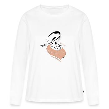 Design Porte mmon nom - T-shirt manches longues Premium bio Femme - blanc - Devant - Julia (174cm)