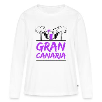 Gran Canaria - Frauen Premium Bio Langarmshirt - Weiß - Vorne - Julia (174cm)