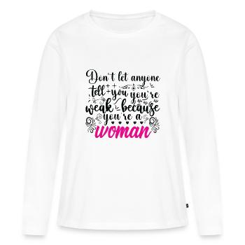 Women power - Girl power - The power of women - Women's Premium Organic Long Sleeve Shirt - white - Front - Julia (174cm)