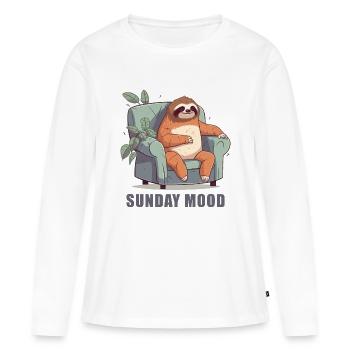 Ambiance du dimanche - T-shirt manches longues Premium bio Femme - blanc - Devant - Julia (174cm)