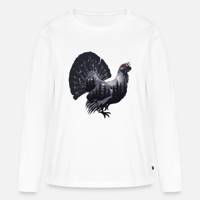 Auerhuhn - Frauen Premium Bio Langarmshirt - Weiß