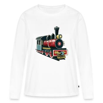 Train jouet - T-shirt manches longues Premium bio Femme - blanc - Devant - Julia (174cm)