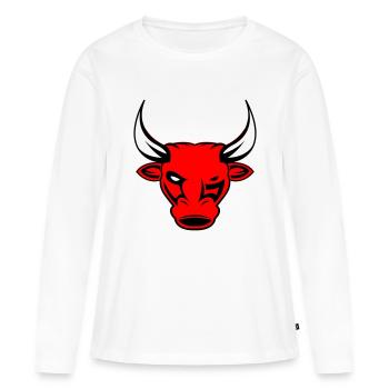 taureau taureau - T-shirt manches longues Premium bio Femme - blanc - Devant - Julia (174cm)