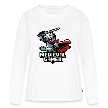 Joueur médiéval - T-shirt manches longues Premium bio Femme - blanc - Devant - Julia (174cm)