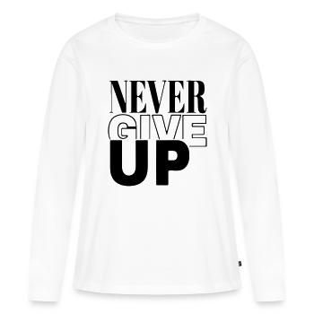 ne jamais abandonner - T-shirt manches longues Premium bio Femme - blanc - Devant - Julia (174cm)