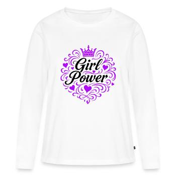 Frauenpower Spruch - Frauen Premium Bio Langarmshirt - Weiß - Vorne - Julia (174cm)