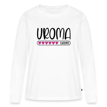 Uroma loading - Frauen Premium Bio Langarmshirt - Weiß - Vorne - Julia (174cm)