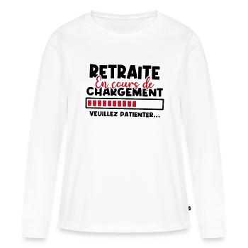 Retraite en cours de chargement - T-shirt manches longues Premium bio Femme - blanc - Devant - Julia (174cm)