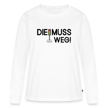 Die Ampel muss Weg - Frauen Premium Bio Langarmshirt - Weiß - Vorne - Julia (174cm)