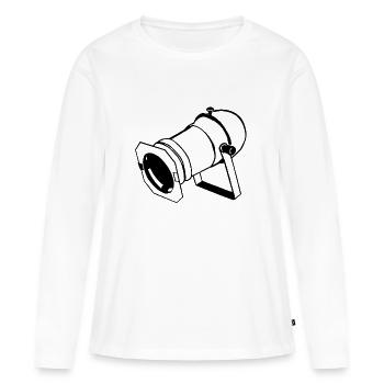 PAR SPOT/ Scheinwerfer - Frauen Premium Bio Langarmshirt - Weiß - Vorne - Julia (174cm)