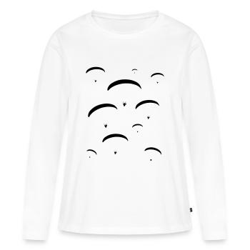 Paragliding paraglider gift - Women's Premium Organic Long Sleeve Shirt - white - Front - Julia (174cm)
