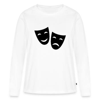Masque de théâtre - T-shirt manches longues Premium bio Femme - blanc - Devant - Julia (174cm)