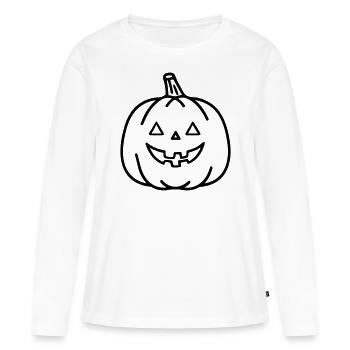 citrouille - T-shirt manches longues Premium bio Femme - blanc - Devant - Julia (174cm)