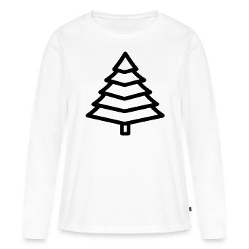 Sapin de Noël - T-shirt manches longues Premium bio Femme - blanc - Devant - Julia (174cm)