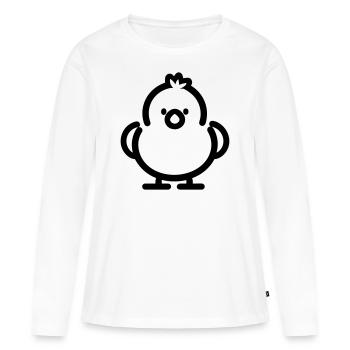 poussin - T-shirt manches longues Premium bio Femme - blanc - Devant - Julia (174cm)