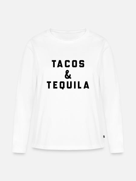 Tacos und Tequila - Frauen Premium Bio Langarmshirt - Weiß