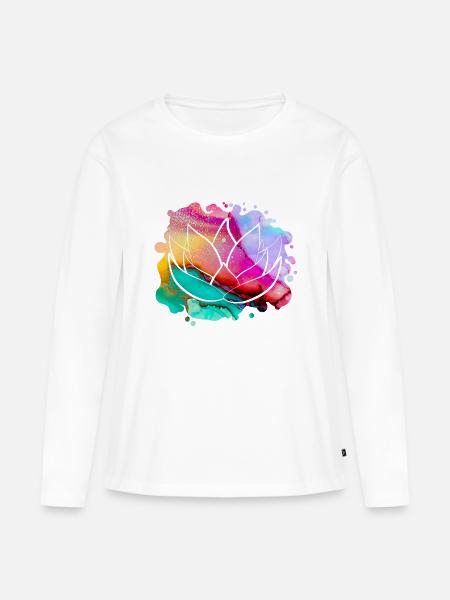 fleur de lotus - T-shirt manches longues Premium bio Femme - blanc
