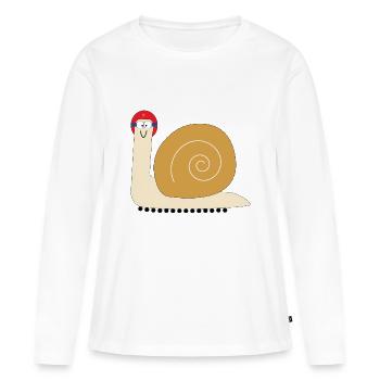 Essai routier - T-shirt manches longues Premium bio Femme - blanc - Devant - Julia (174cm)